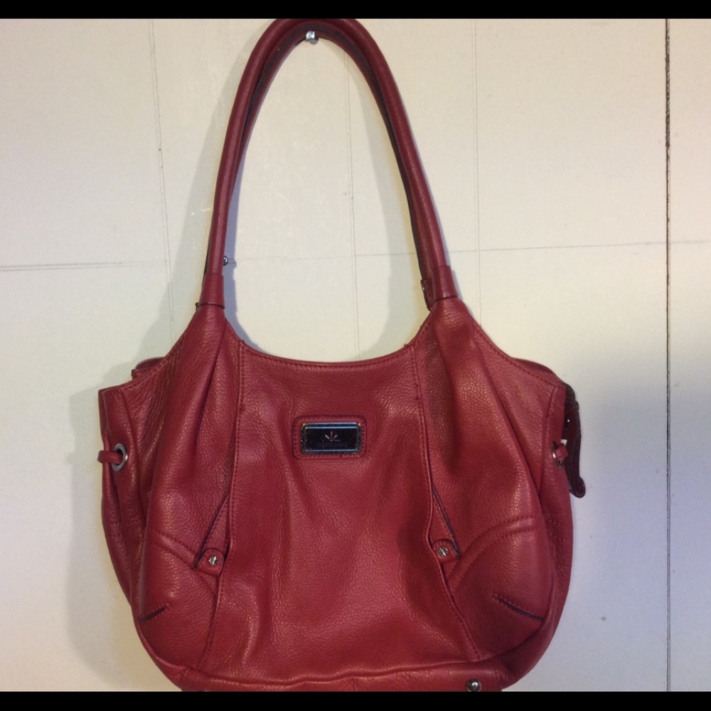 Leather Isaac Mizrahi Red Shoulder Bag
